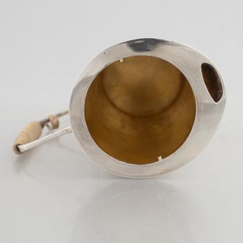 Ove Bohlin Silversmide, kanna med lock, sterlingsilver, Stockholm, 1963.