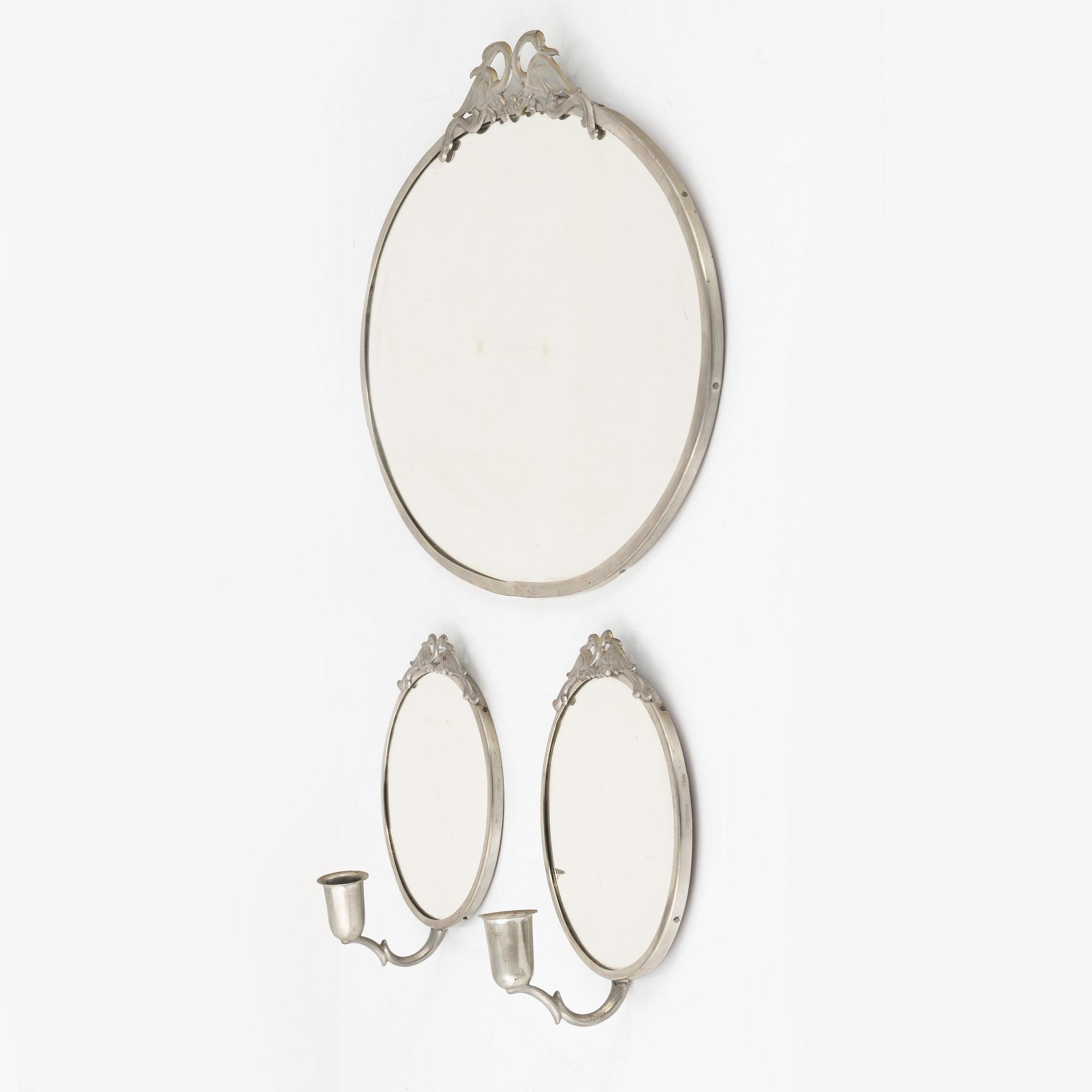 Spegel och spegellampetter, ett par, Swedish Grace, 1920-30-tal.