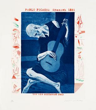 163. David Hockney, "The old guitarist", from: "The blue guitar".