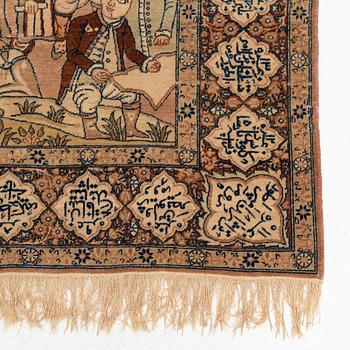 Matta, antik, Kirman Laver "Mashahir" (Världens härskare), ca 230 x 143 cm.