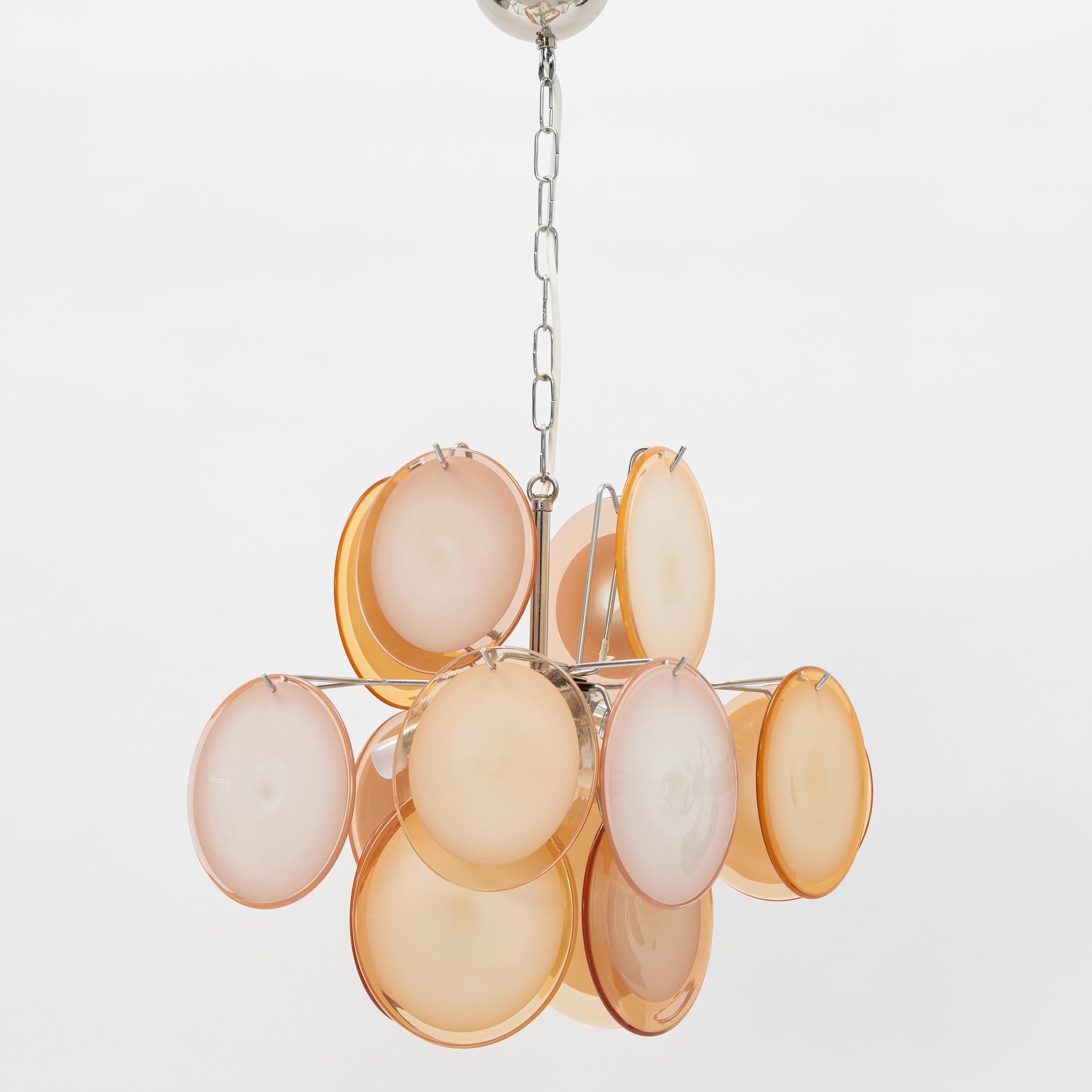 Gino Vistosi, taklampa, Murano, Italien.