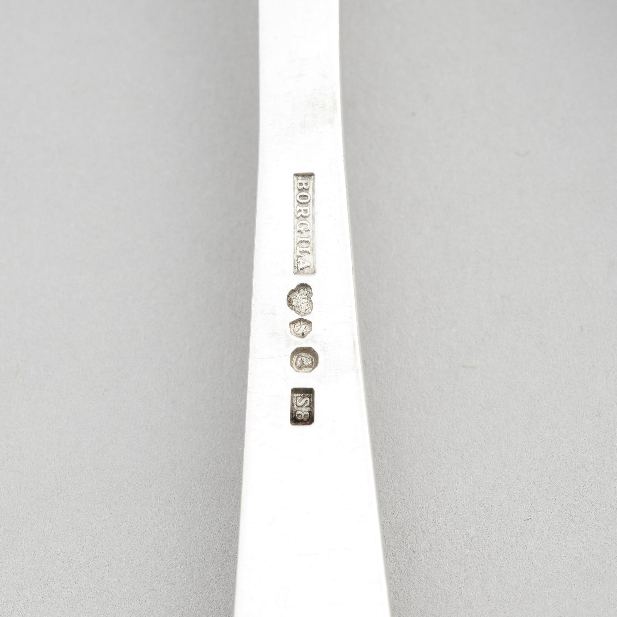 Atelier Borgila, bestickservis, 135 delar silver, Stockholm 1944.