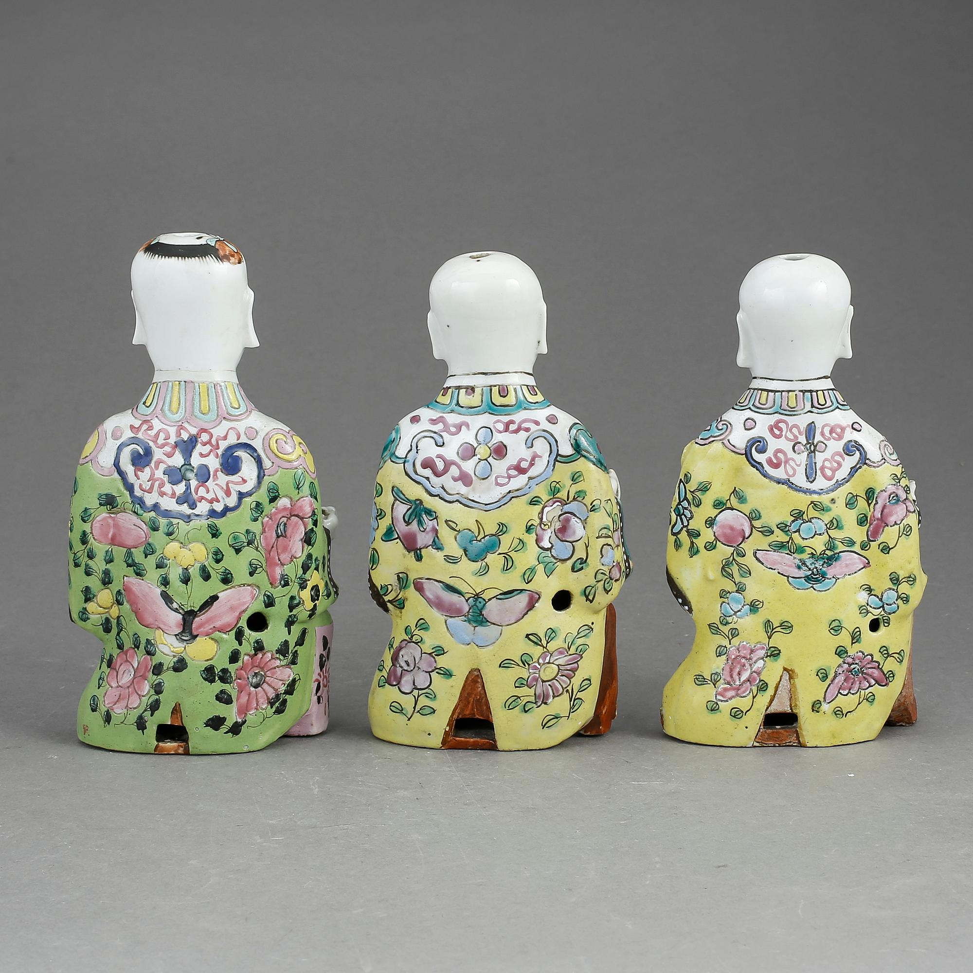 FIGURINER, 3 st, porslin, Kina, 1900-tal.
