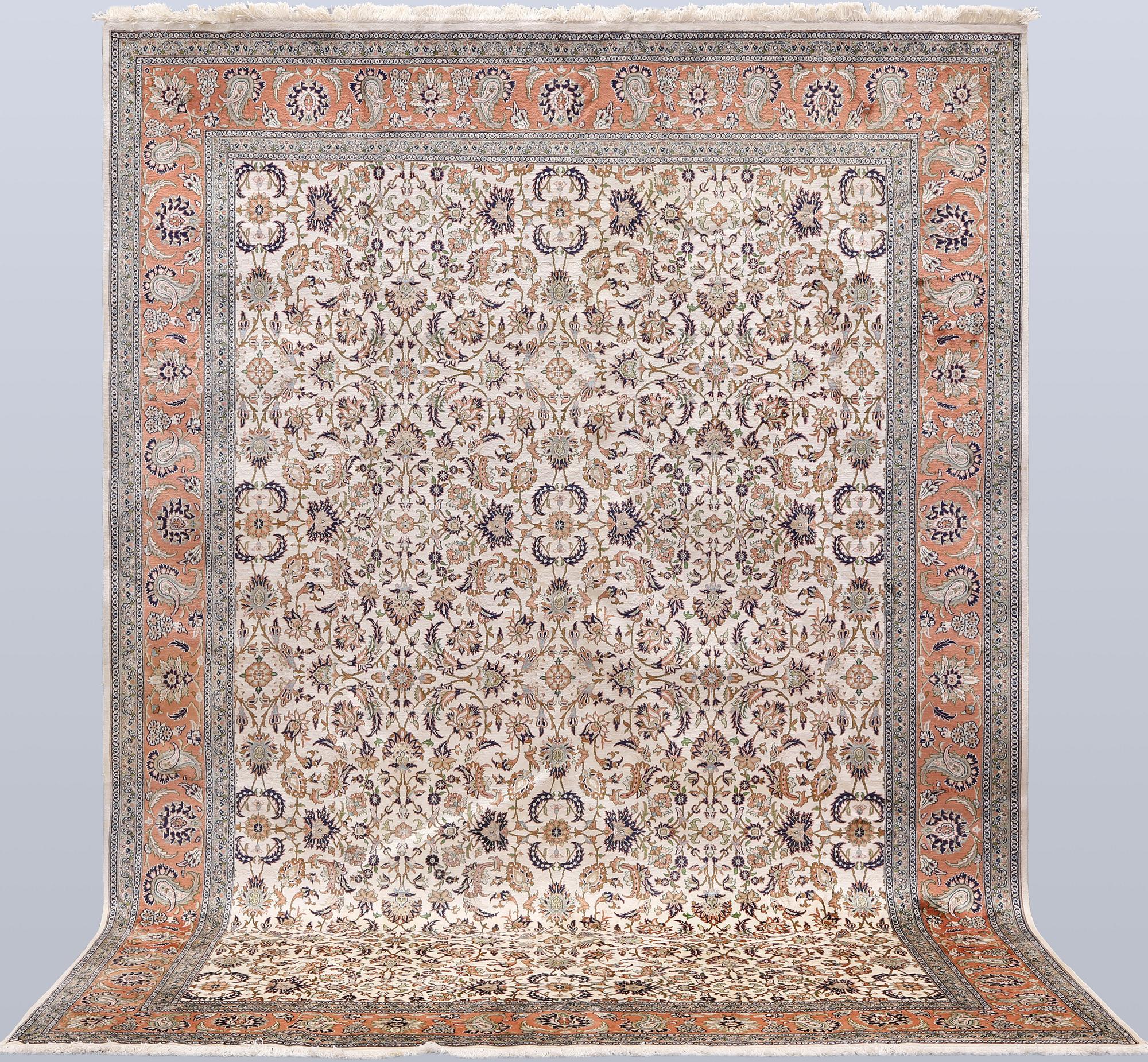 Carpet, Silk Kashmir, 337 x 242 cm.