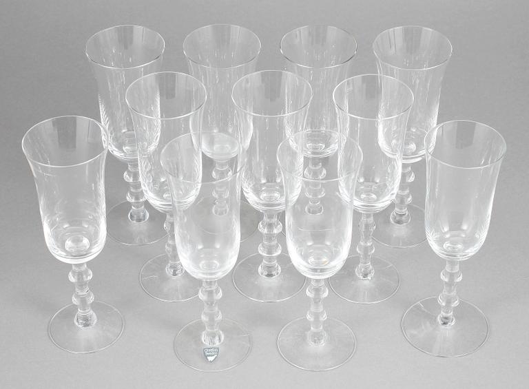 VINGLAS, 11 st, "Salut", Simon Gate, Orrefors, 1900-tal.