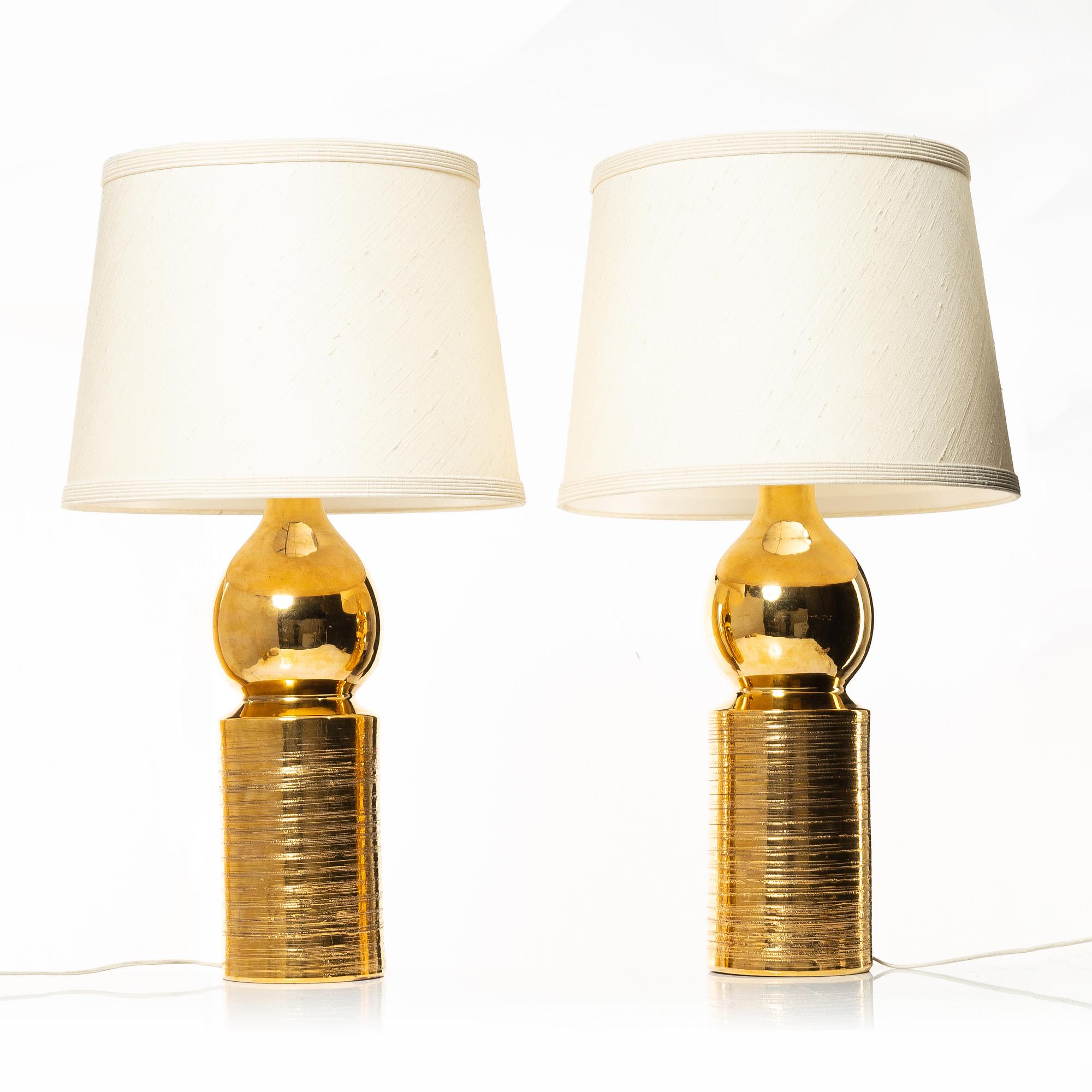 Bordslampor, ett par, Bitossi, Italien, 1900-talets andra hälft.