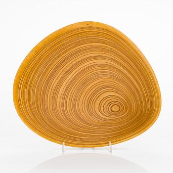 Tapio Wirkkala, A plywood dish signed TW.