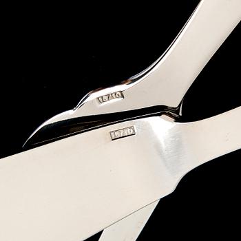 BESTICKUPPSÄTTNING, 24+12 kpl, samt SERVETTRINGAR, 12 st, silver, "Chippendale", Finland 1962 samt 1990-tal.