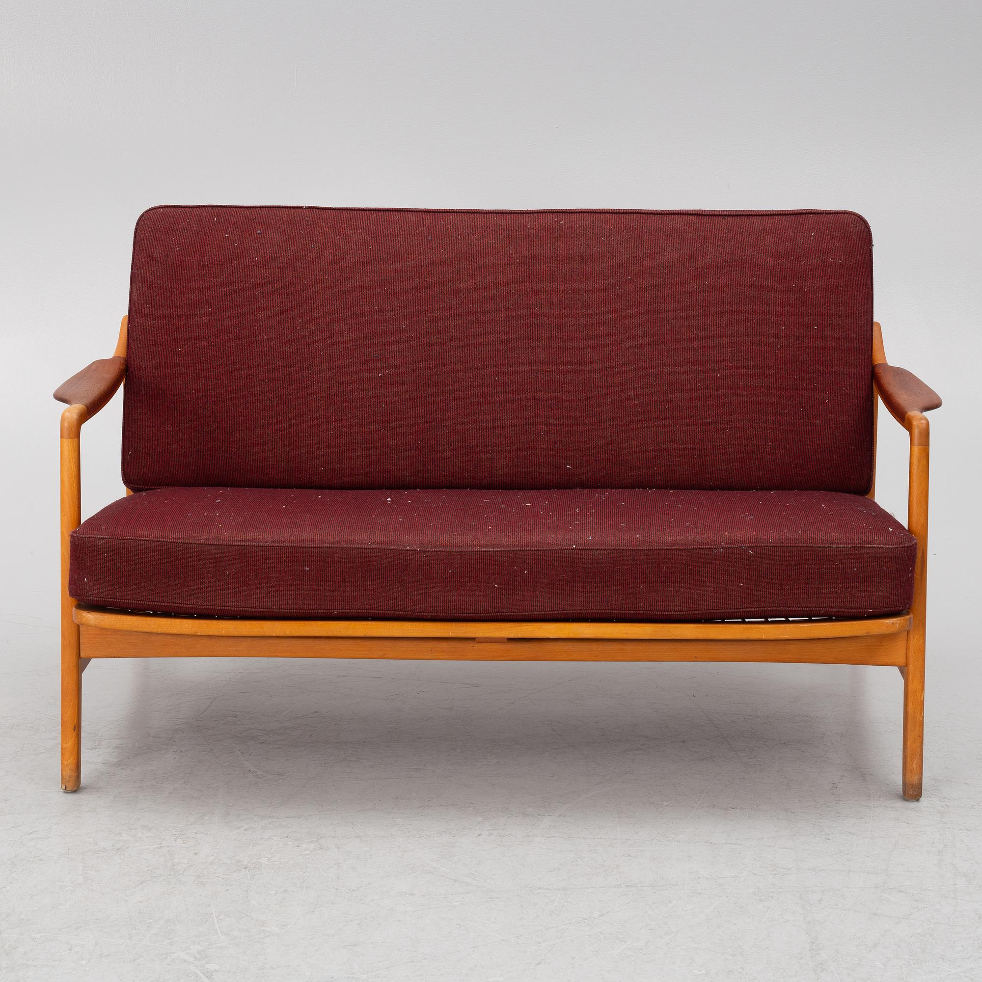 Tove & Edvard Kindt Larsen, a model 117 sofa, France & Daverkosen, Denmark, designed in 1956.