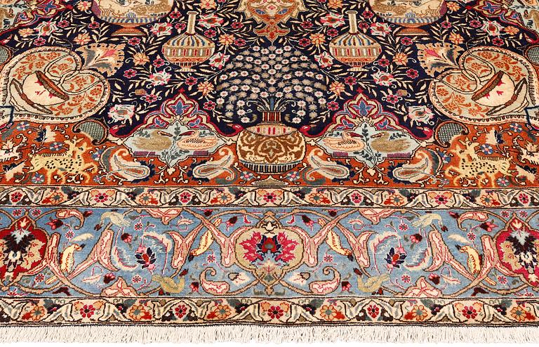 A pictorial Kashmar carpet, approx. 367 x 278 cm.