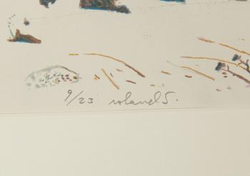 Roland Svensson, färglitografi, signerad och numrerad 9/23.