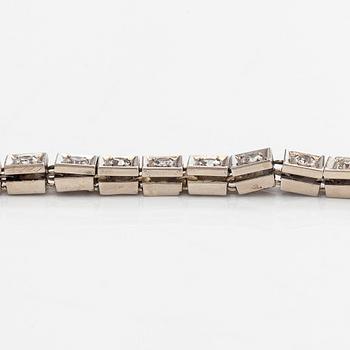 Rannekoru, 14K valkokultaa, 8/8 hiottuja timantteja.