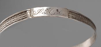 HUNDHALSBAND, silver, Carl Johan Forsberg, Skellefteå, 1854, vikt 15 g.