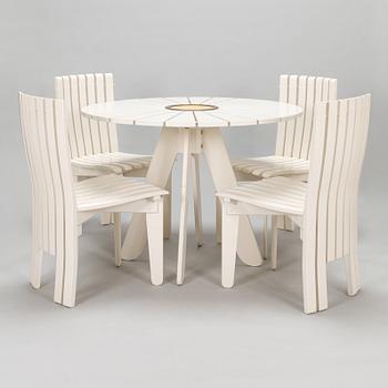 Alvar Aalto and Aino Aalto, a 5-piece 'Aurinko' (Sun-series) garden furniture suite for Artek 2008.