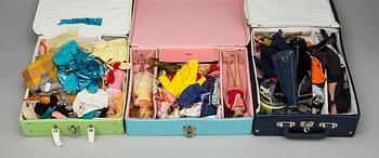 BARBIEDOCKOR, 4 st med TILLBEHÖR, Mattel, 1950/60-tal.
