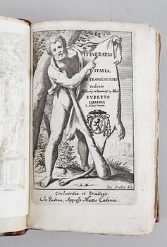 BOK, 3 vol i ett band, "Nuovo intinerario d´Italia di Franco Scoto", Padua 1654.
