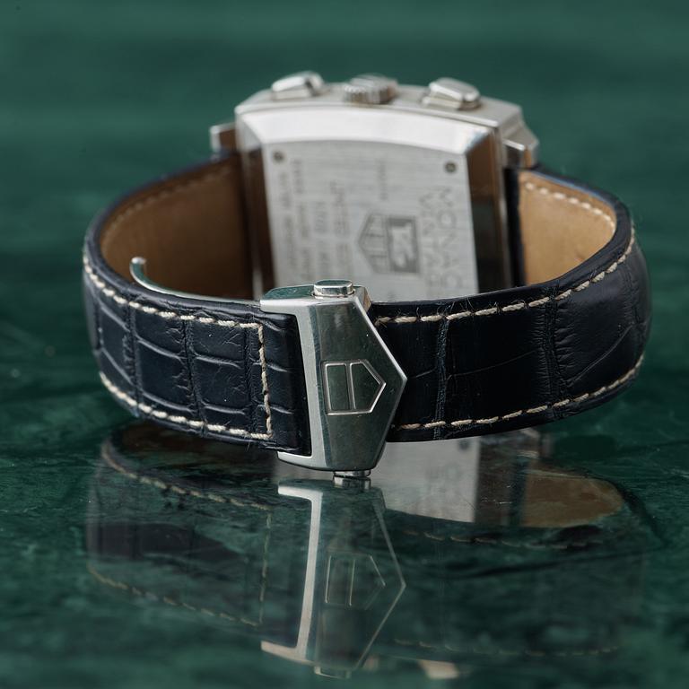 TAG HEUER, Monaco Vintage, "Gulf", chronograph, wristwatch,  38 x 38 (46,5) mm,