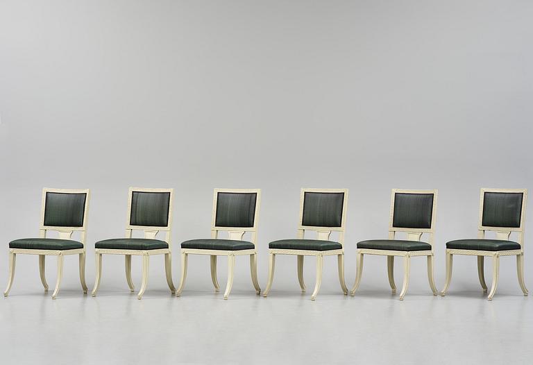 A set of eight (6+2) klismos-chairs attributed to C. J. Wadström (master 1788-1816).