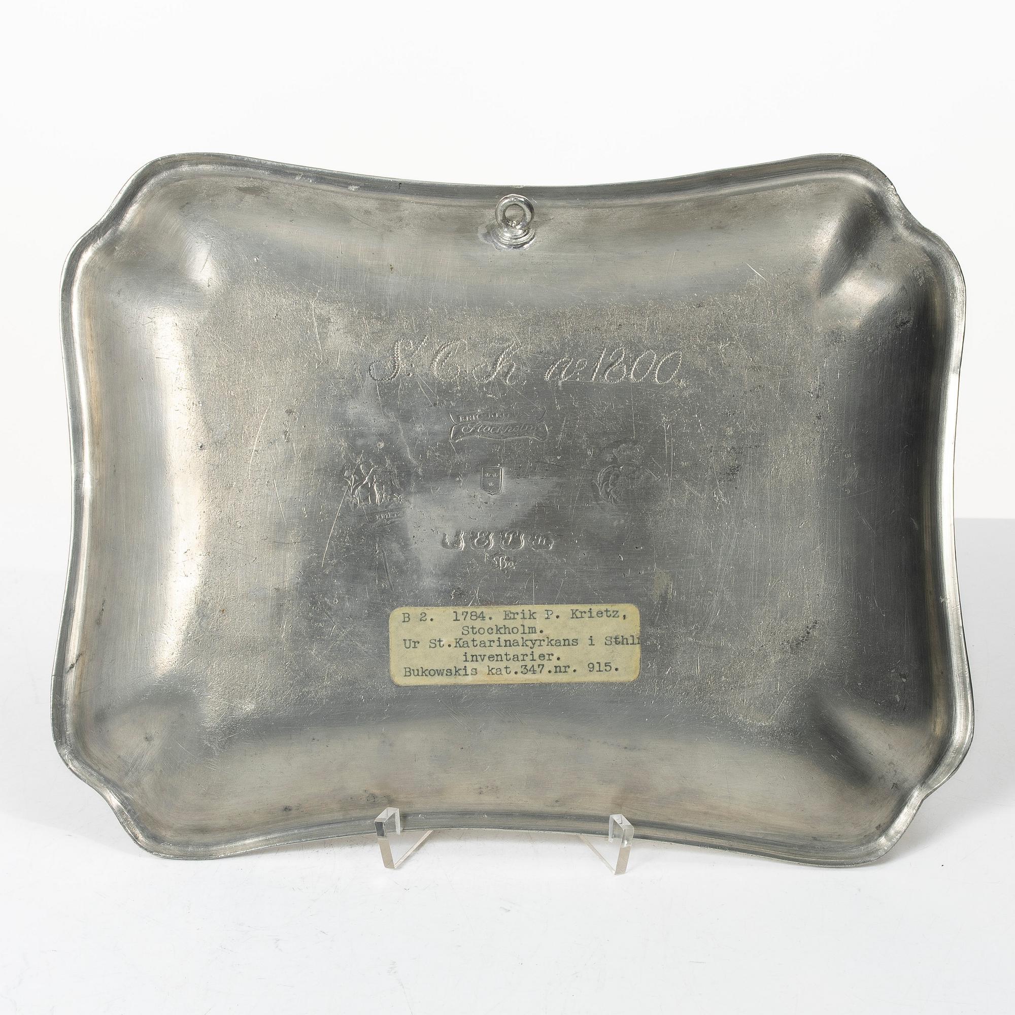 Fat av Eric Pettersson Krietz, Stockholm, 1774.