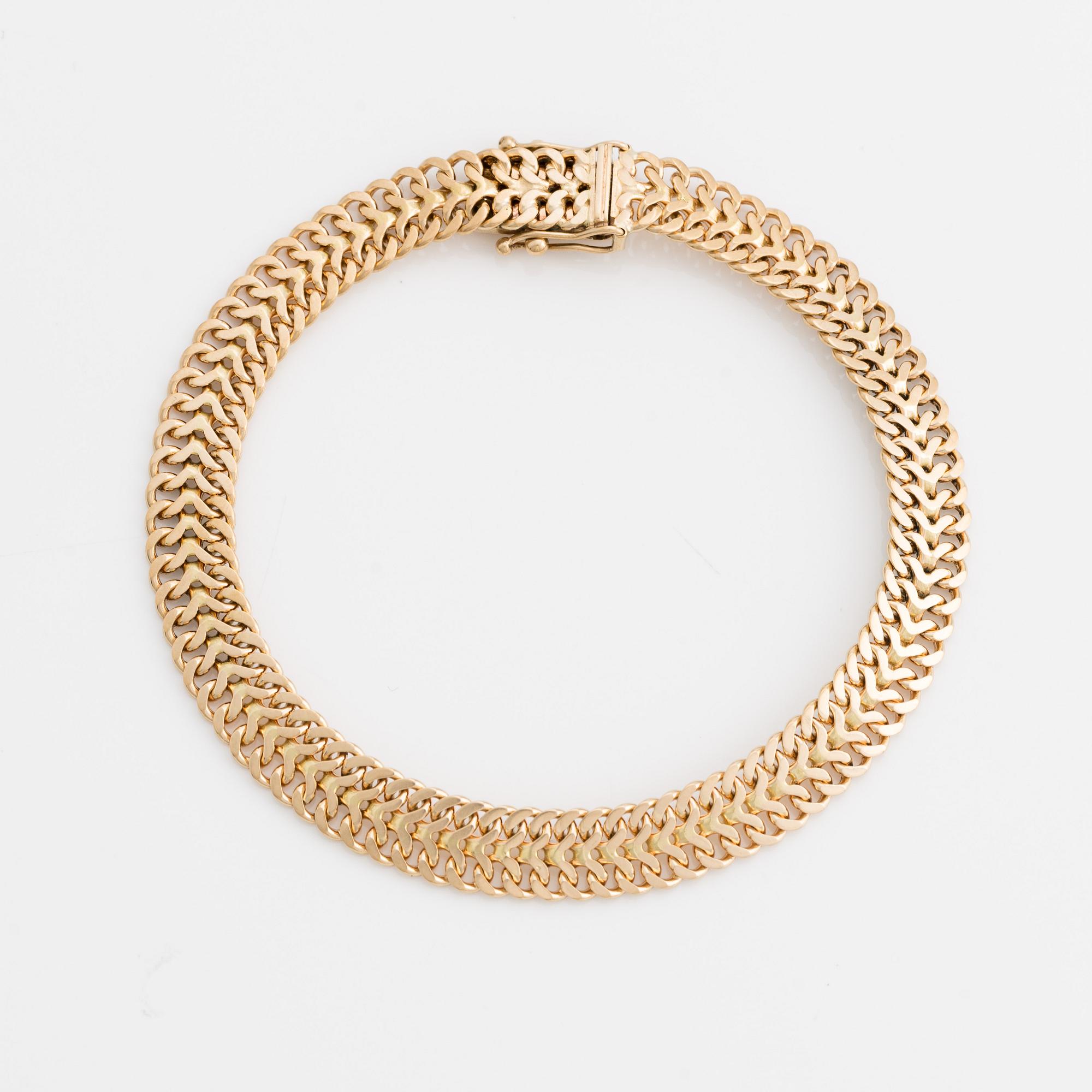 Armband 18K guld, fiskbenslänk.