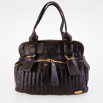 CHLOÉ Brown Leather Satchel Bag.