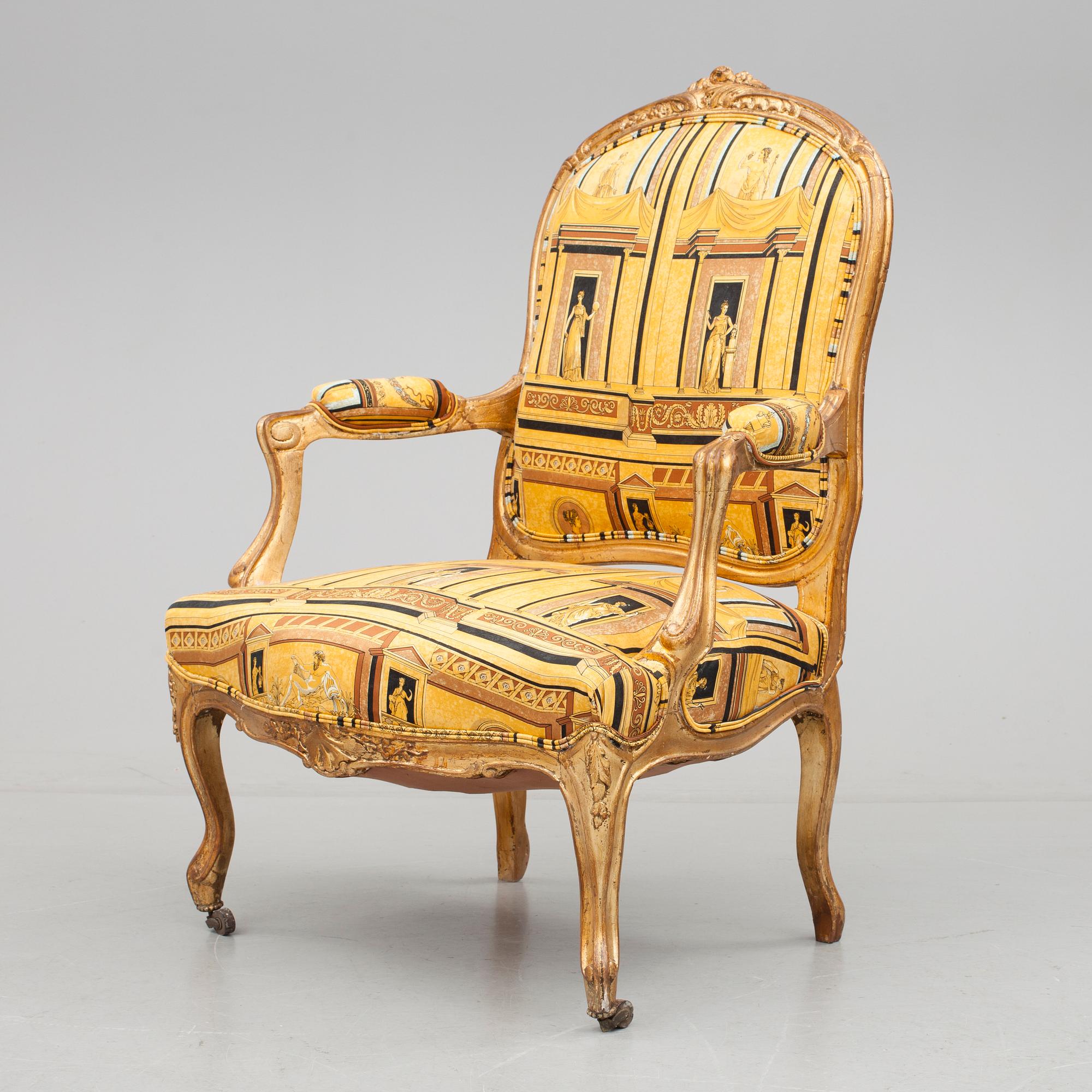 KARMSTOL, Louis XV-stil, sent 1800-tal.