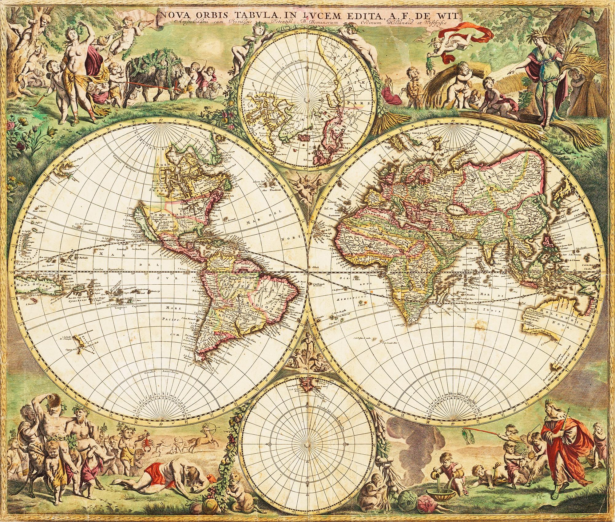 Frederick de Wit, "Nova Orbis Tabula In Lucem Edita, A.F.de Wit".