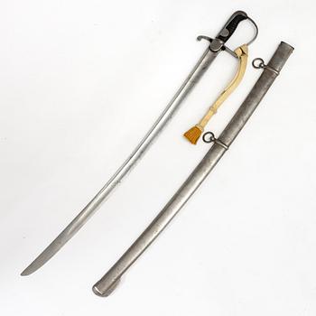 Saber, Swedish, 1831 artillery pattern, with scabbard.