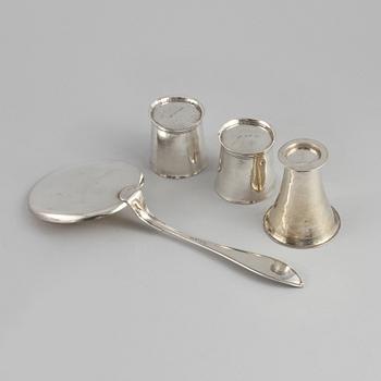 PARTI SILVER, 4 delar, Sverige, 1800-tal respektive 1900-tal, vikt 178 gram.