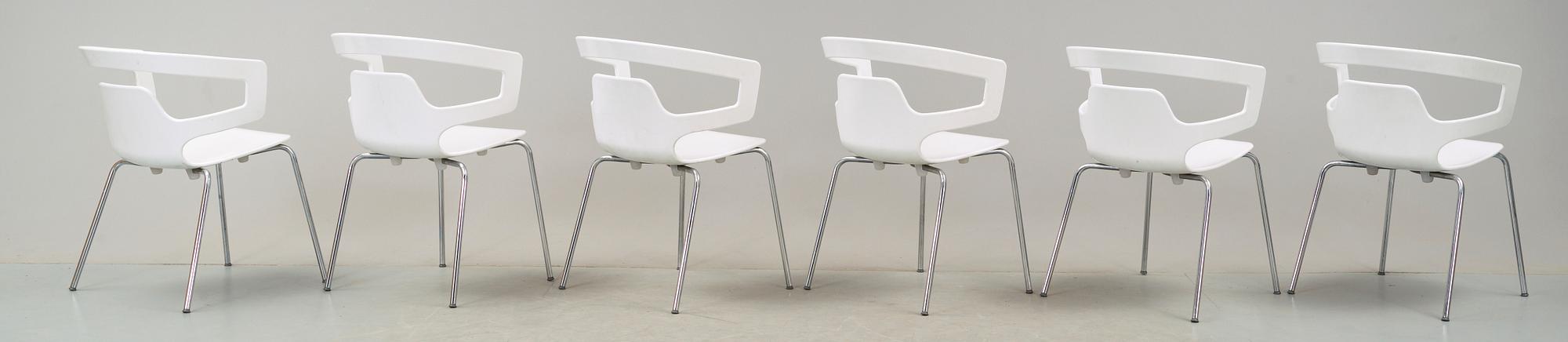 STOLAR, 6 st, "Contemporary stacking chair", Alfredo Häberli, Alias, 2000-tal.