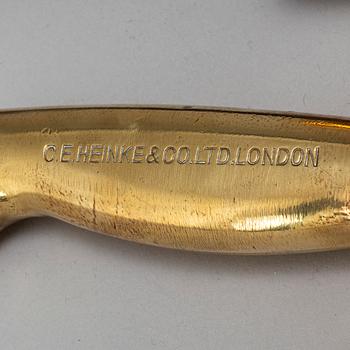 A brass diver's knife from C.E. Heinke & Co. Ltd., London, England.