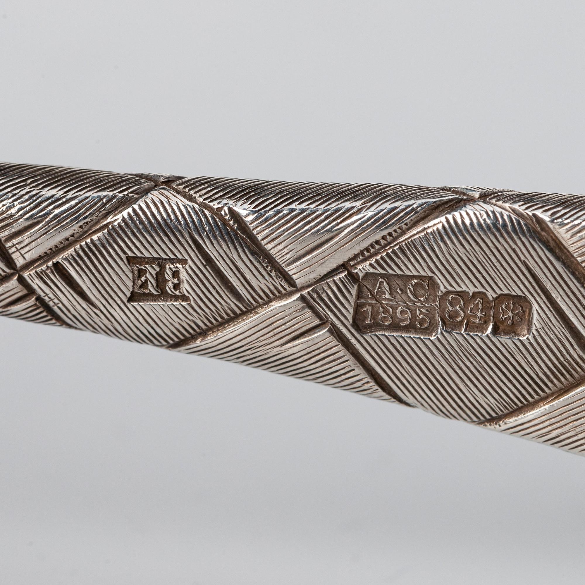 Teservis, trompe l'oeil, 8 delar, silver, av Vasiliy Ivanov, S:t Petersburg 1895.