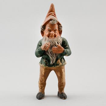 FIGUR, lergods, tomte, 1800-/1900-tal.