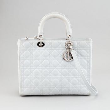 Christian Dior, a white leather 'Lady Dior Large Shopper'.