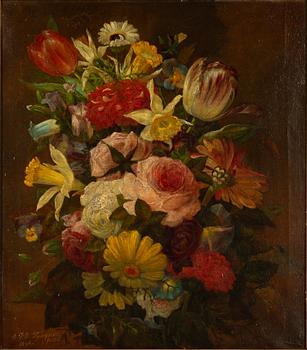 Unknown artist, 19th century. Floral still life.