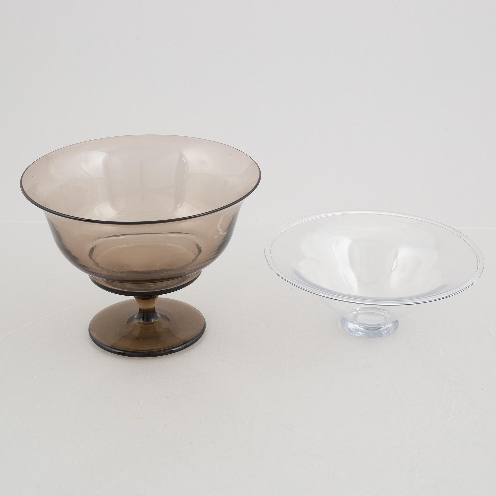 Edward Hald, seven pieces of glass, Sandvik/Orrefors, Sweden.