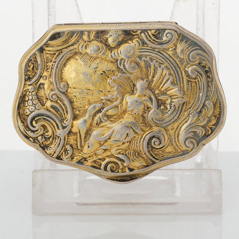 A Swedish Rococo parcel-gilt silver snuff-box, mark of Johan Lorenz Starin, Stockholm 1756.