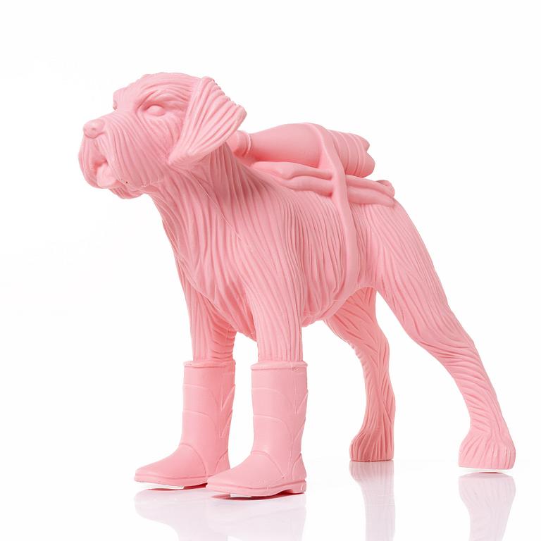 William Sweetlove, "Cloned Schnauzer with water bottle". (Pink).