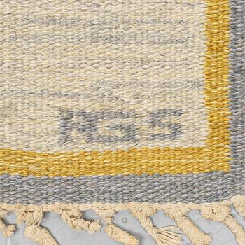 Anna-Greta Sjöqvist, matto, flat weave, ca 213,5 x 144 cm, signed AGS.