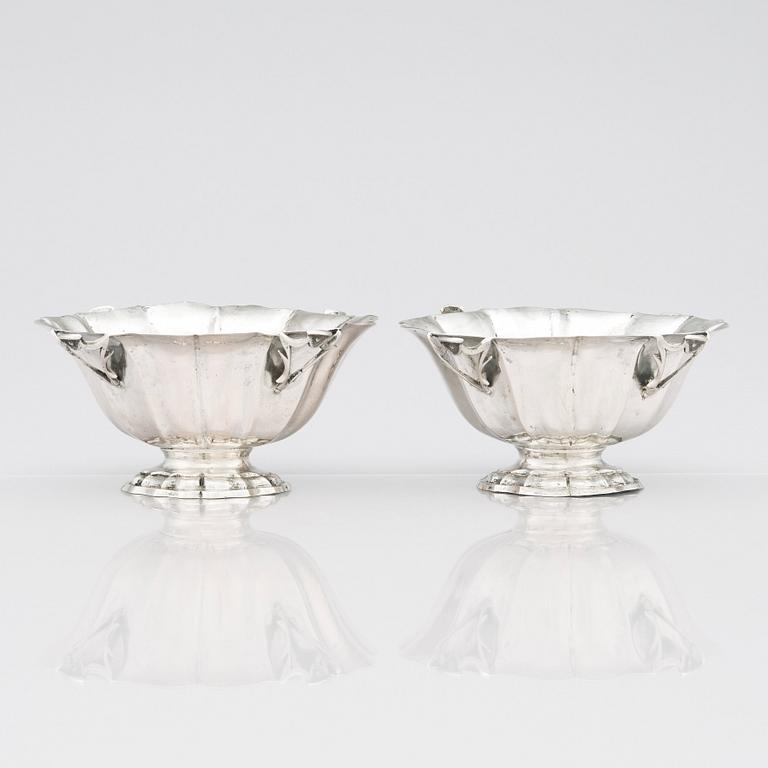 A pair of Italian Silver Sugar Bowls, Venice, mid 18th century.