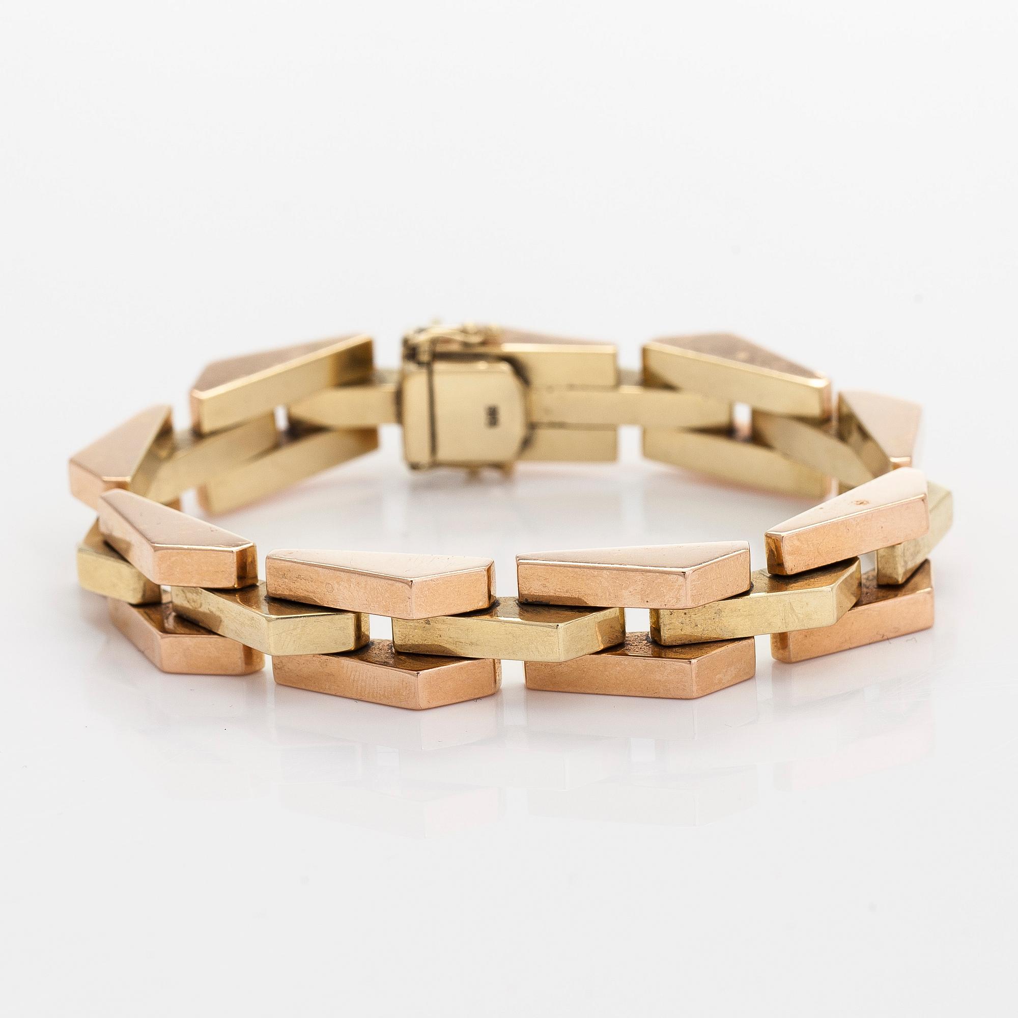 Armband, 14K tvåfärgers guld.