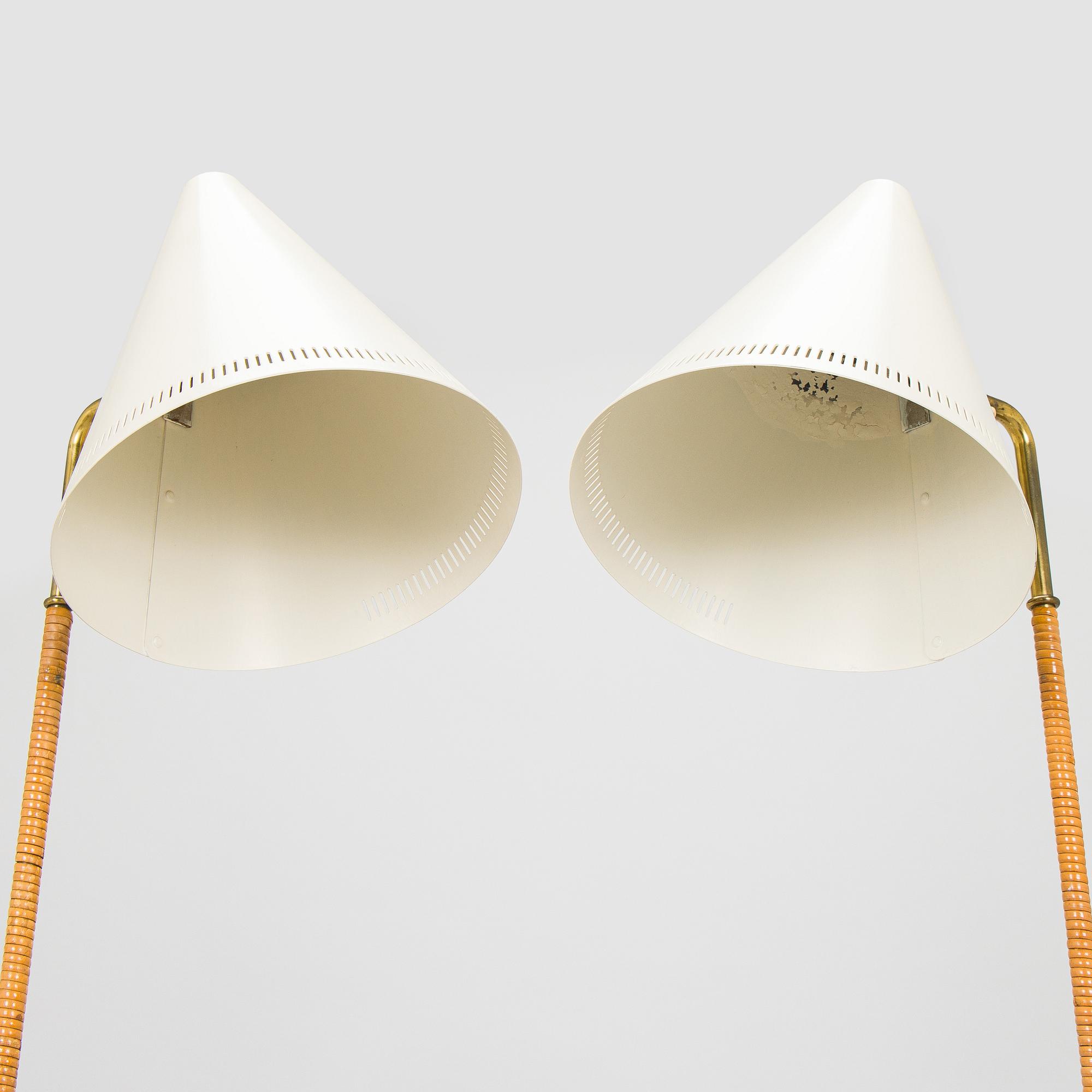 Paavo Tynell, a pair of mid-20th century K10-10 floor lamps for Taito Finland.