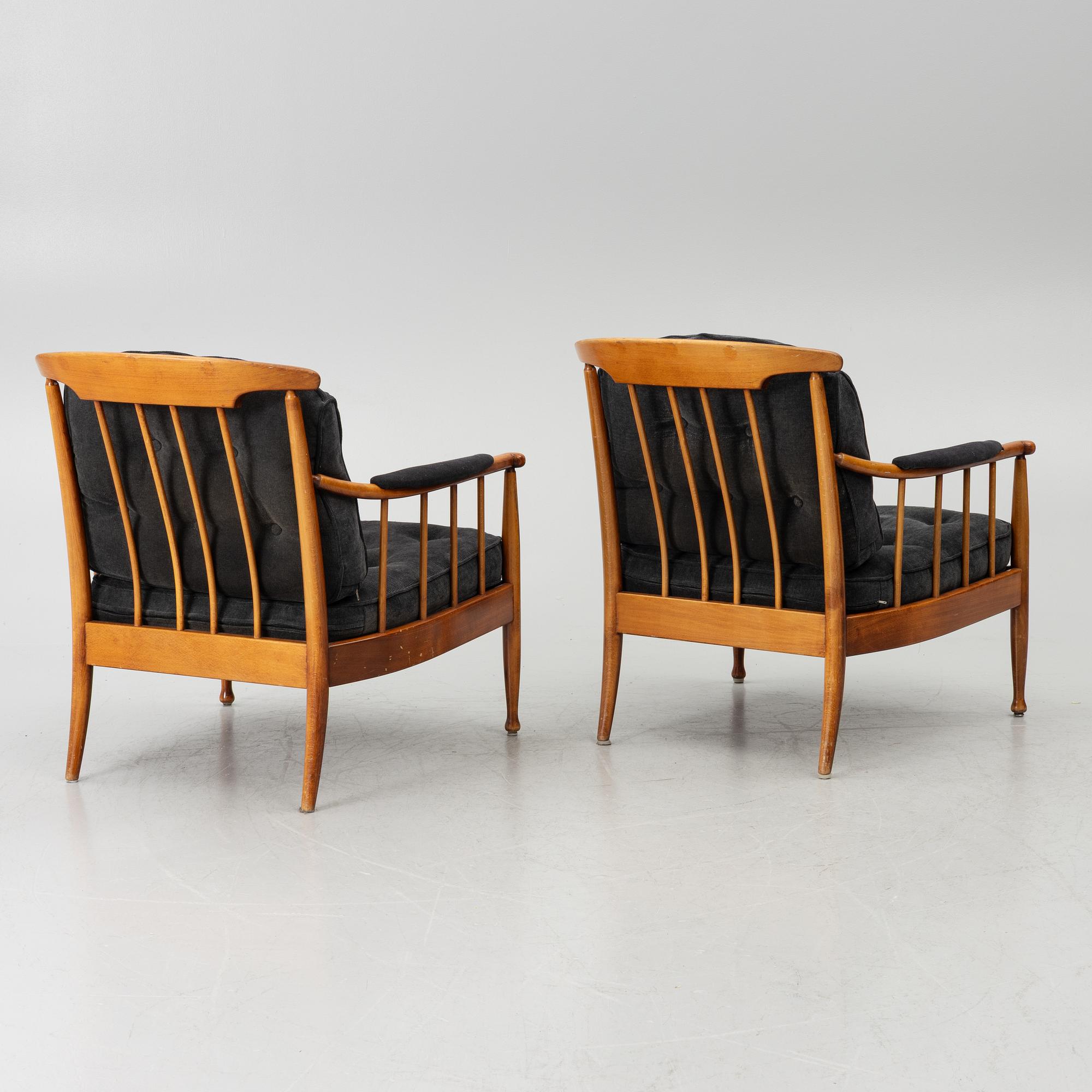 Kerstin Hörlin-Holmquist, A pair of armchairs, 'Skrindan', OPE Möbler, 1960s/70s.