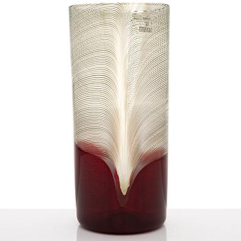 TAPIO WIRKKALA, VAS, glas, "Pavoni"-serien, signerad Venini Italia 82.