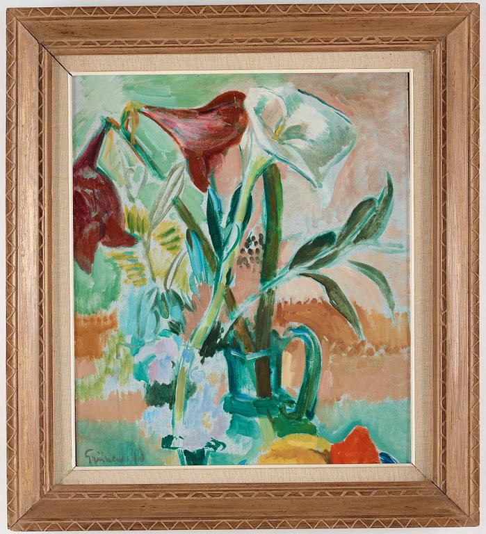 Isaac Grünewald, Stilleben med amaryllis.