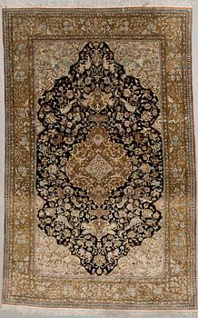 CARPET, silk, old, 130x214 cm.