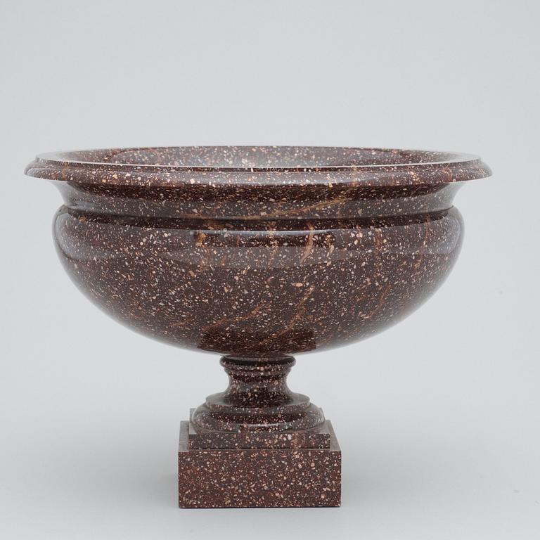 A Swedish Empire 19th Century porphyry bowl.