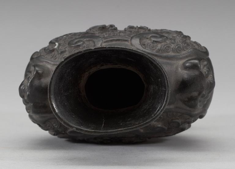 A bronze imitating bisquit vase, Qing dynasty.