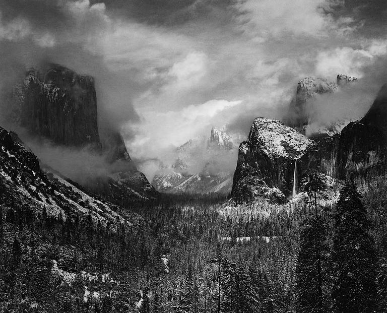 Ansel Adams, "Clearing Winter Storm, Yosemite National Park, California", 1944.