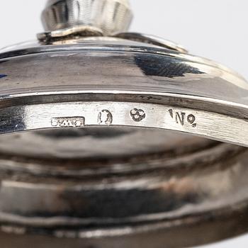 A Swedish 18th century Silver Mustard Pot with glass insert, mark of Stephan Westerstråhle, Stockholm 1795.